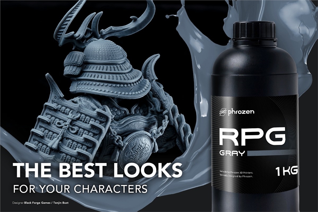 Phrozen RPG Resin - Gray with sample Phrozen RPG Resin - Gray with sample